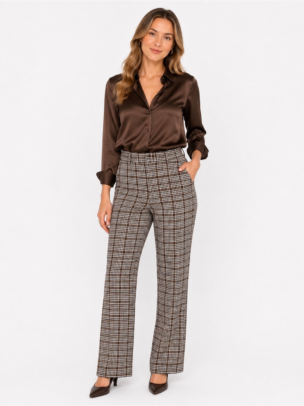 Free People Plaid/Houndstooth Ankle Pants – Women's Size 0